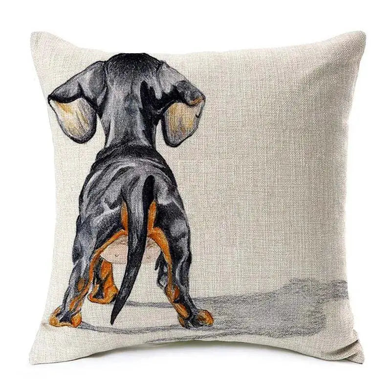 Dachshund Dog Painting Cotton Linen Pillow Covers Home Decor