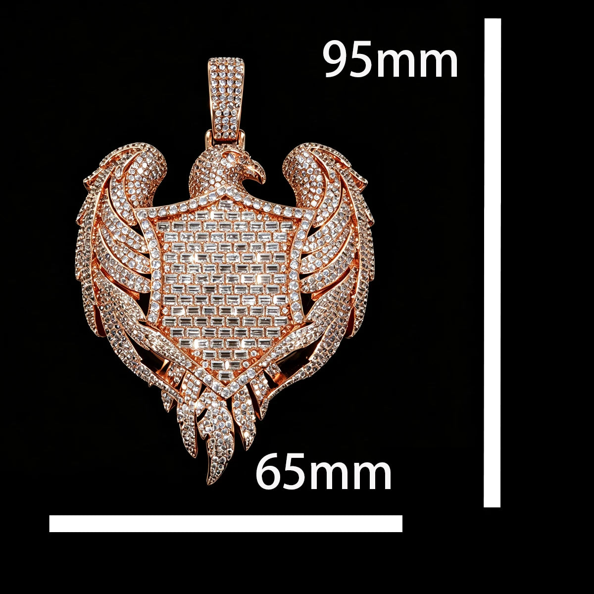 Iced Out Eagle Shield Heart