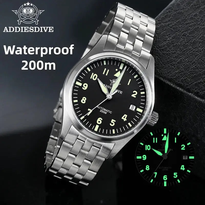 ADDIESDIVE New Luxury Men Diver Automatic Wristwatch 8215 Movement 1000M Waterproof Sapphire Glass BGW9 Super Luminous Analog Watch