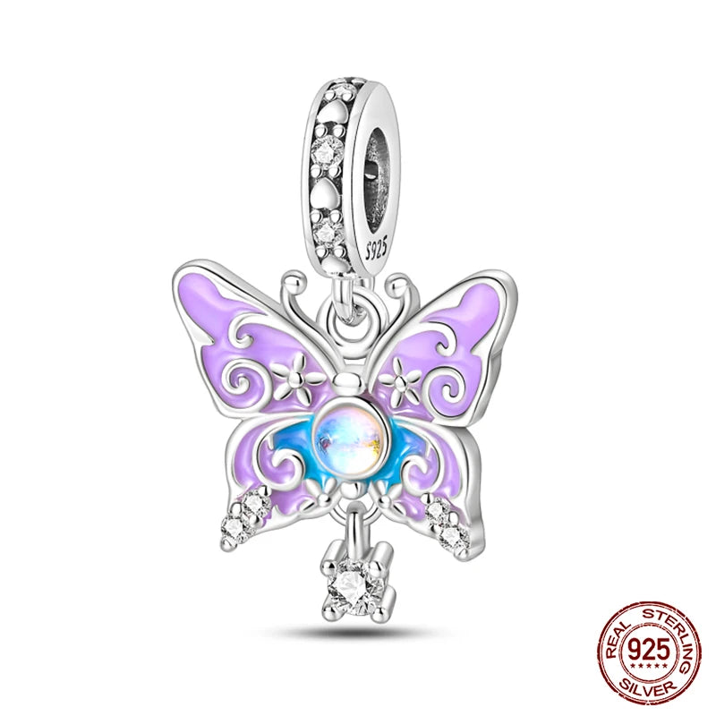 Sterling Silver Spring Colorful Butterfly