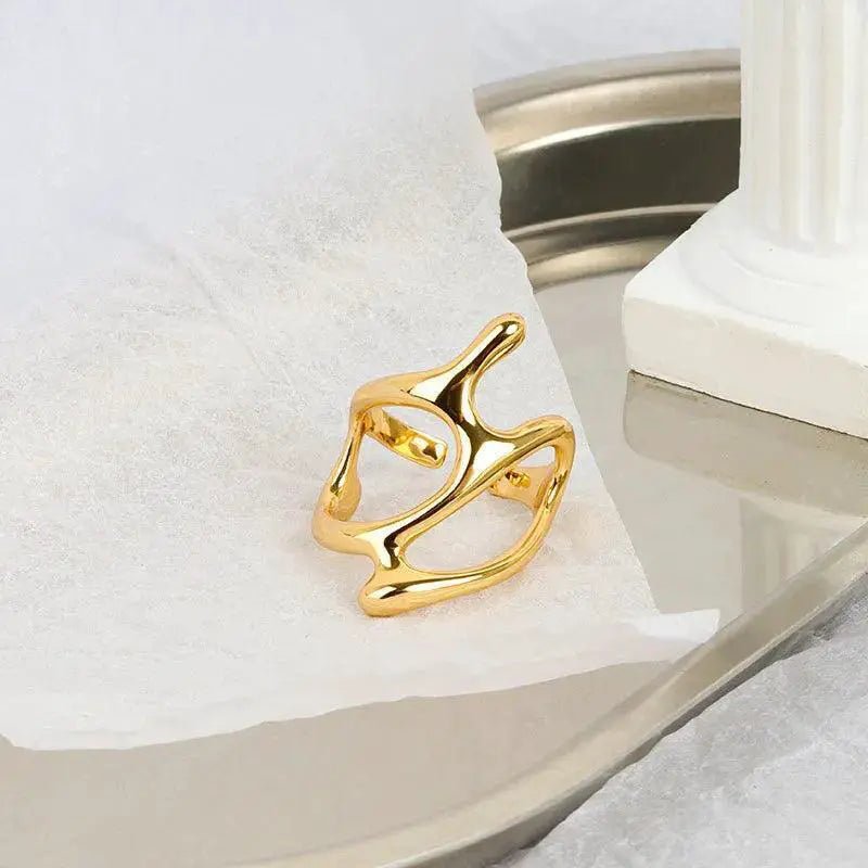 Silver Geometric Adjustable Vintage Punk Ring Charm