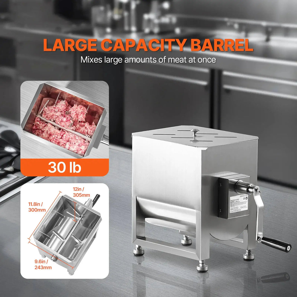 SucceBuy Manual Meat Mixer Fixed Tank Meat Processing Equipment — product view 4