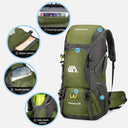 50L Waterproof Travel Backpack for Hiking and Camping