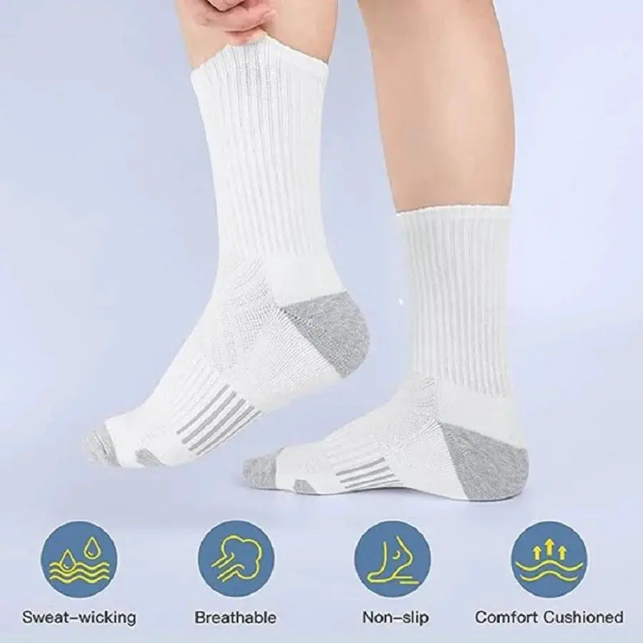 Premium Cotton Athletic Socks 5 Pairs for Active Men