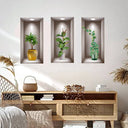 Wall Art Stickers Simulate 3D Potted Green Plants Decor