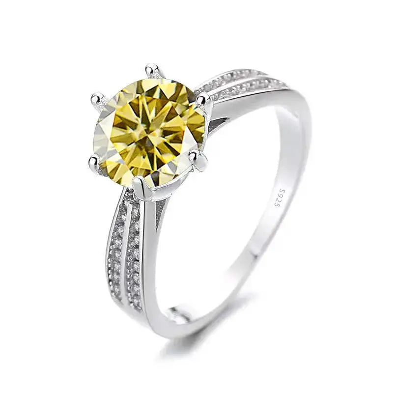 1CT D VVS1Classic 925 Sterling Silver Ring Genuine Moissanite with Certificate Exquisite Jewelry for Women Ideal Engagement Ring