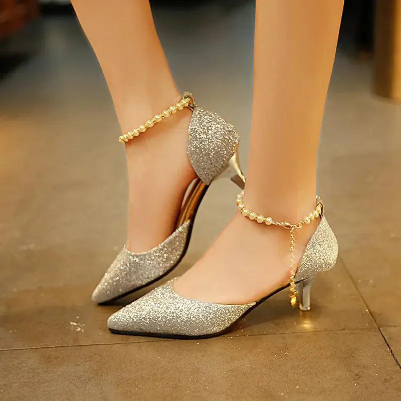 Sequined High Heels Designer Pumps For Glamorous Events
