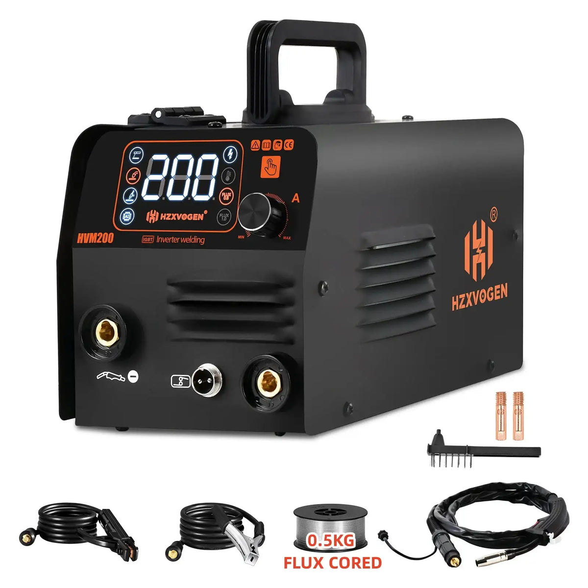HZXVOGEN HVM200 Gasless MIG Inverter Welder — product view 10