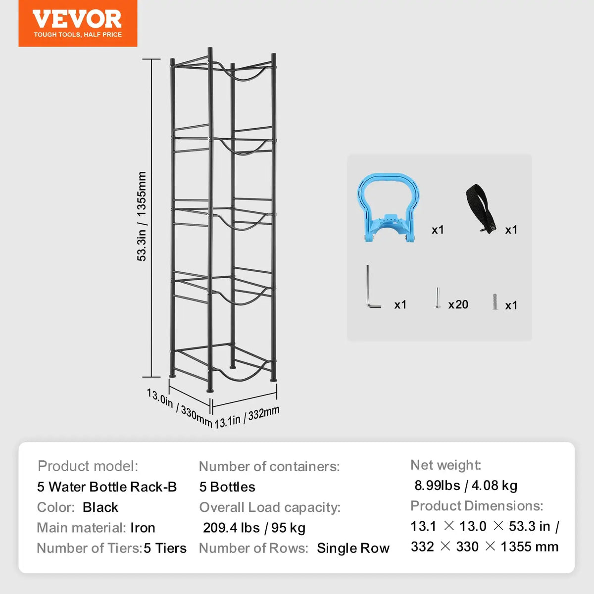 Tier Water Bottle Rack Black — product image 10