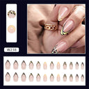 24Ps Set Square Head Coffin Pink Matte French Fake Nails