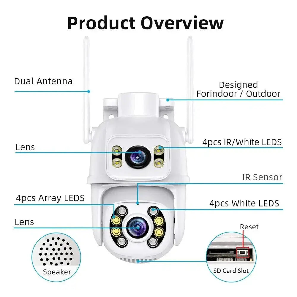 8MP Dual Lens Outdoor Security Camera With Night Vision
