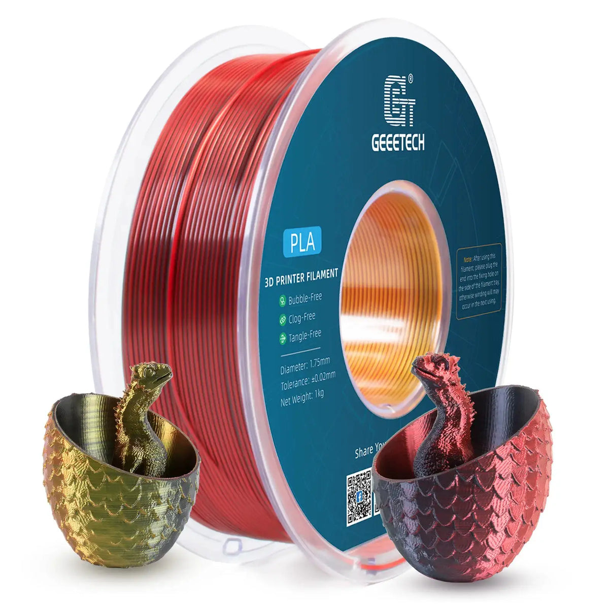 Tricolor Silk PLA Filament for Colorful Prints — product view 11