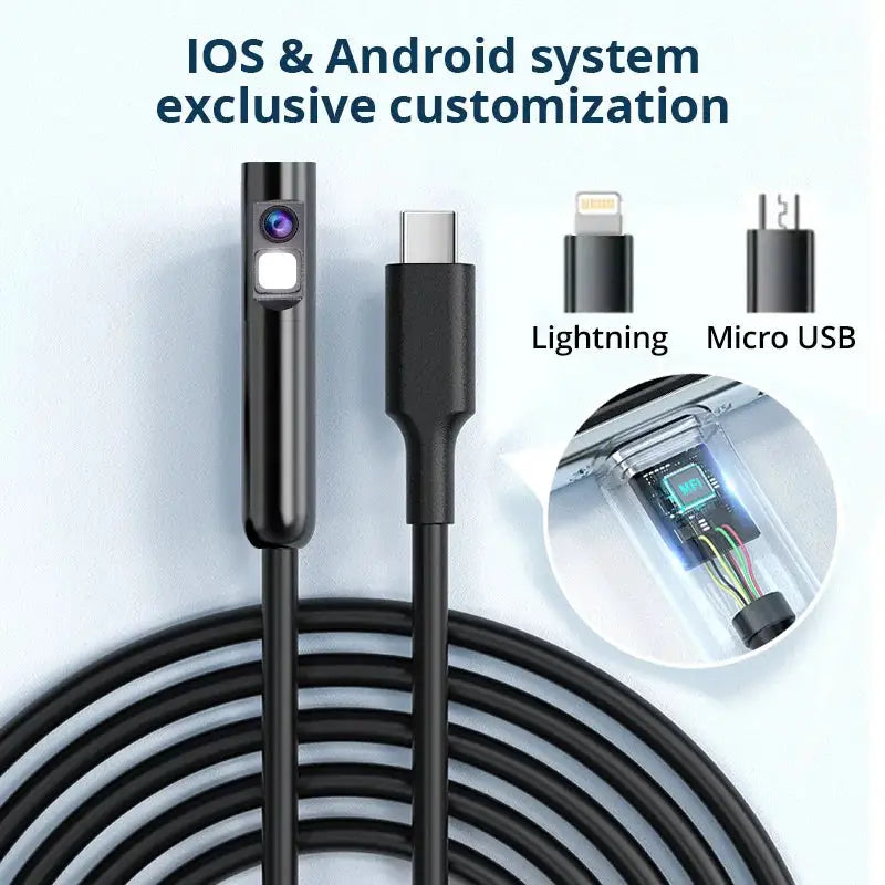 2MP OTG Endoscope Camera Automotive Boroscope Inspection Camera Device For Apple Iphone IOS Smart Phone Android Type C Cars