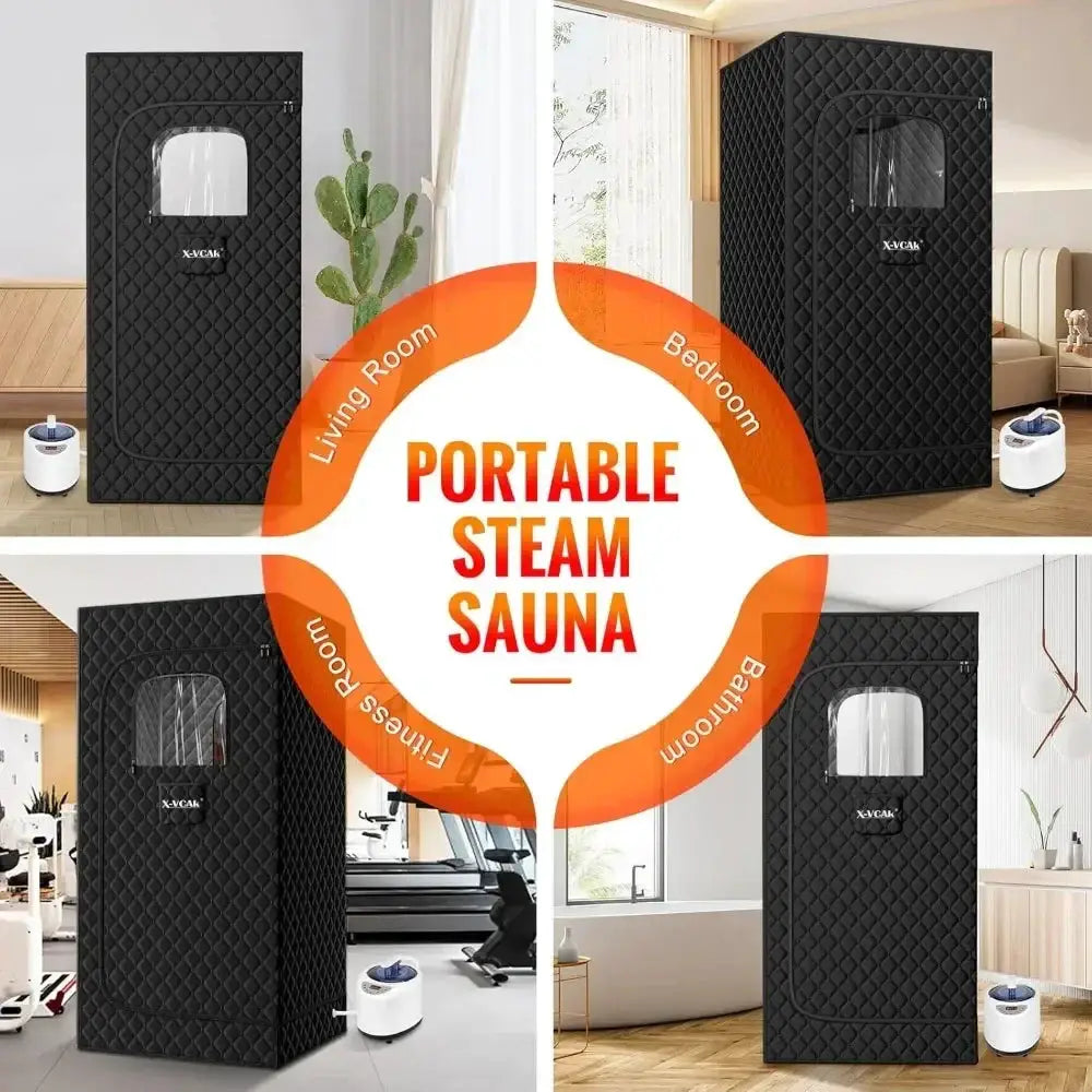 Portable Steam Sauna Box Tent 2.6 Liters 9 Levels 2.6x5.9 - OurLum.com