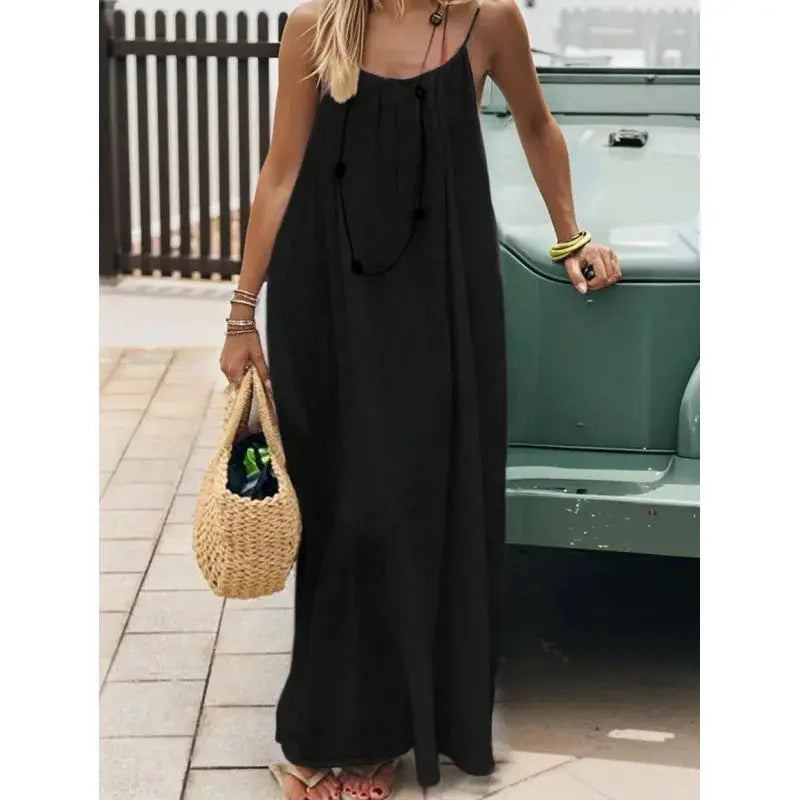 New Arrival Women's Strapless Backless Long Loose Home Dress Comfortable Sleepwear Casual Maxi Dress