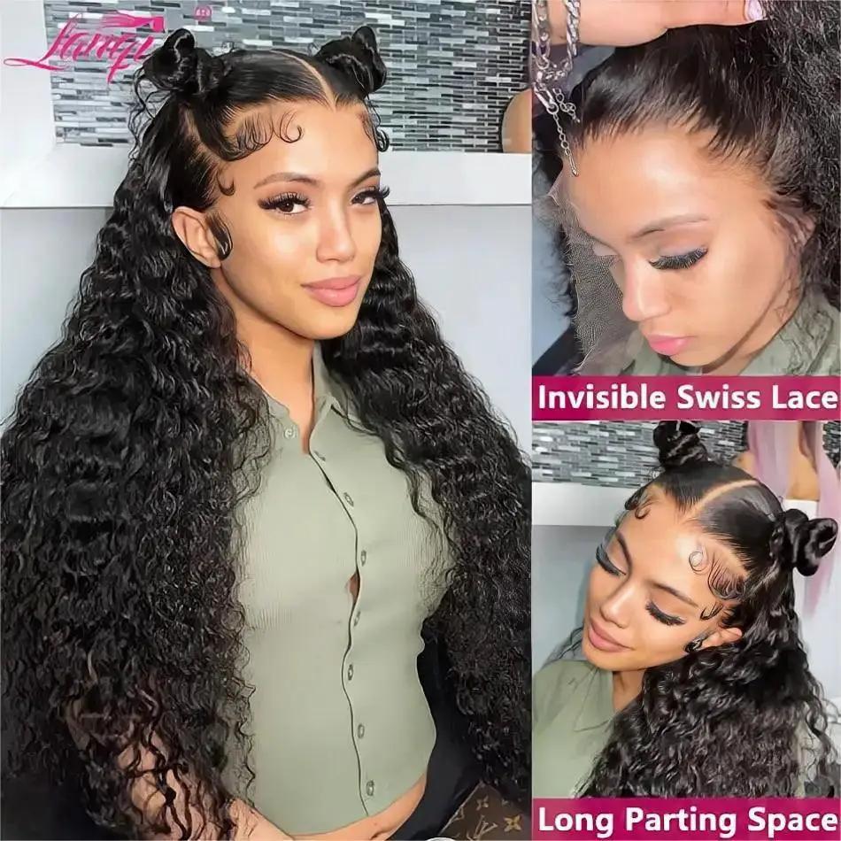 Brazilian Deep Wave Lace Front Wig Pre Plucked Human Hair