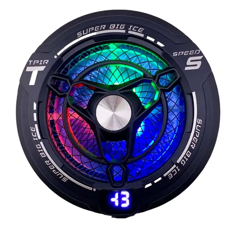 FS12 45W Semiconductor Tablet Cooler Large Area Powerful Cooling Magnetic RGB Phone Cooler for Pad/Gaming Phones with Lights