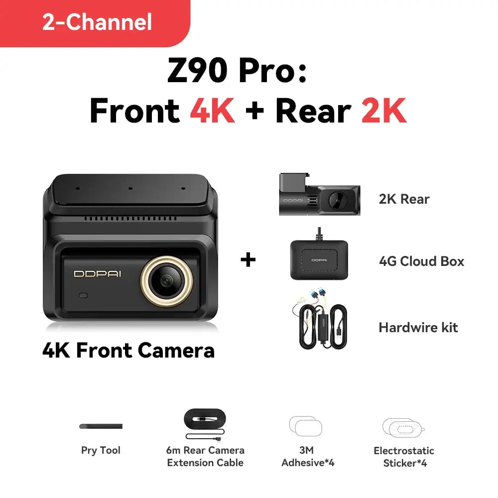 DdpaI - Video Recorder Dash Cam - 3-Channel n Hw United States Free 128GB SD Card - Variant 4 product image