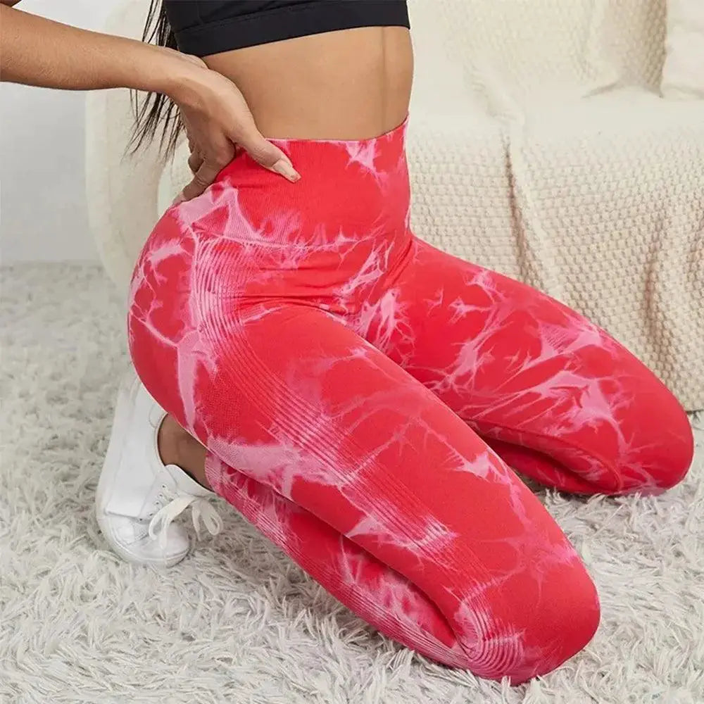 Yoga Leggings Sculpting Tummy Control Butt Lift Tie Dye Bleach