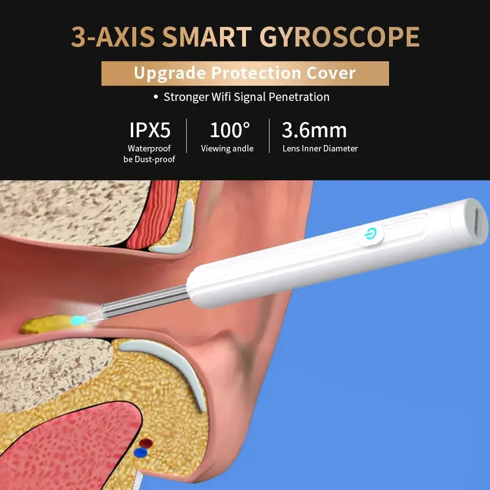 Smart Visual Ear Cleaner With Camera 1296P USB C Earpick
