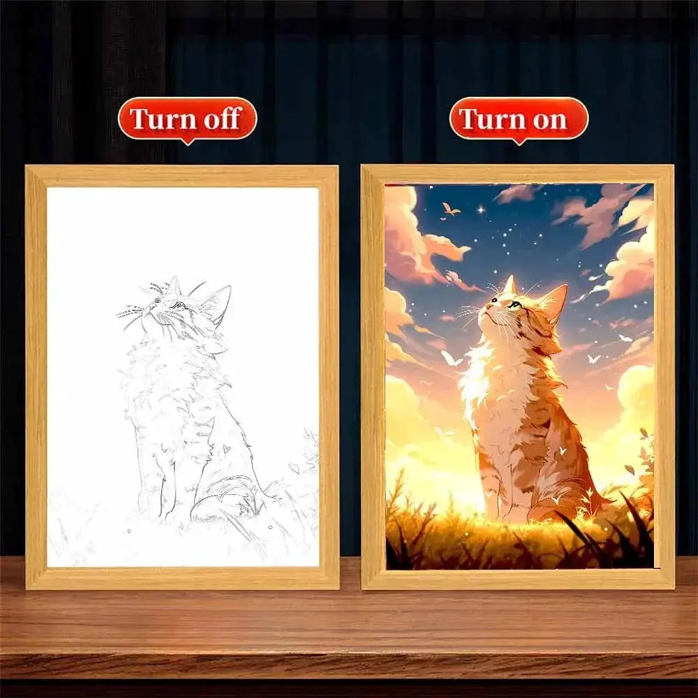 Kawaii Cat Led Moon Lamp Cute Night Light For Kids