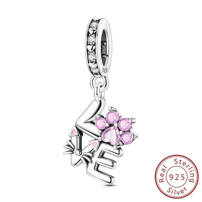 Sterling Silver Charm Beads Rose