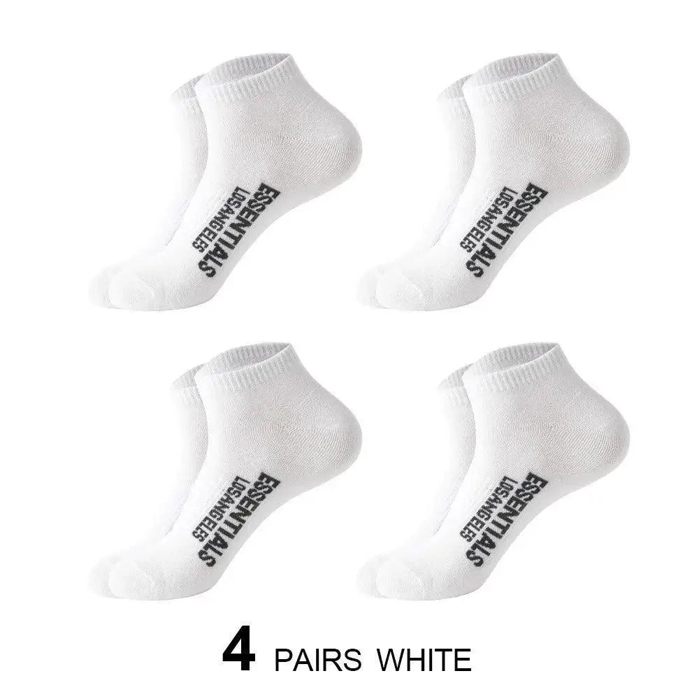 Trendy Hip Hop Low Cut Socks 4 Pack Cotton Style Unisex