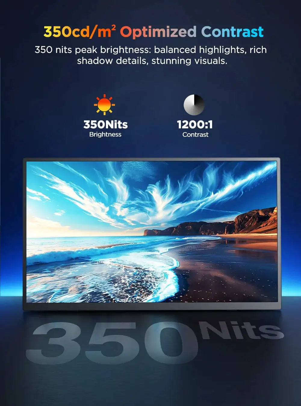 UPERFECT UColor J1 15.7 Inch 4K 10-Point Touchscreen Portable Monitor UHD 3840×2160 HDR Freesync 350Nits IPS Second Screen 16:9 1200:1 USB-C Plug & Play High-Resolution Gaming DIisplay Are Ideal For Laptop PC Mac PS5 Watchin