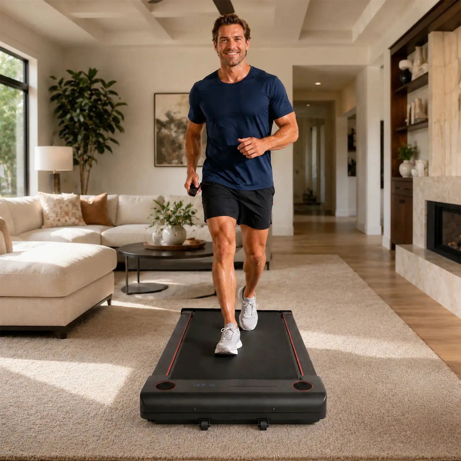 Multi-function Speed Adjustable Foldable Portable Walking Pad Electric Treadmill LED Display Home Gym Use