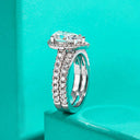 3Ct Pear Moissanite Wedding Ring Set