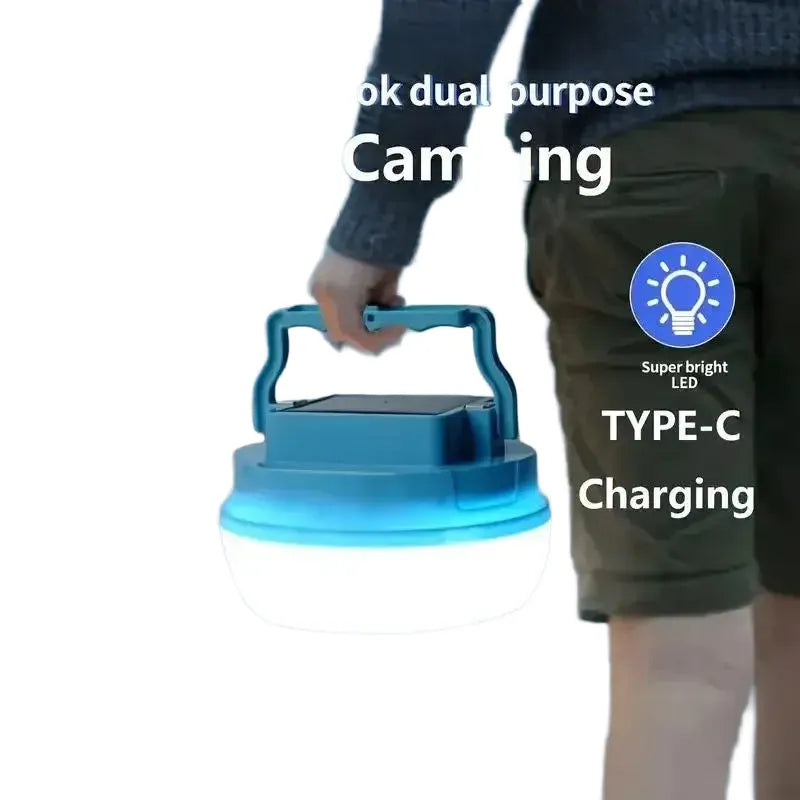 Portable Solar LED Camping Light with Magnetic Base — product view 1