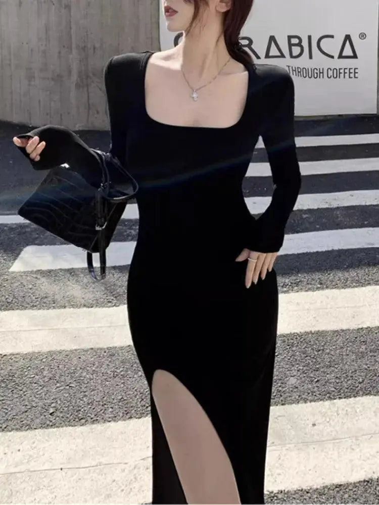 Black Wrap Dress Seductive Street Style Elegance Chic