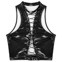 Bold Gothic Steampunk Crop Top Clubwear