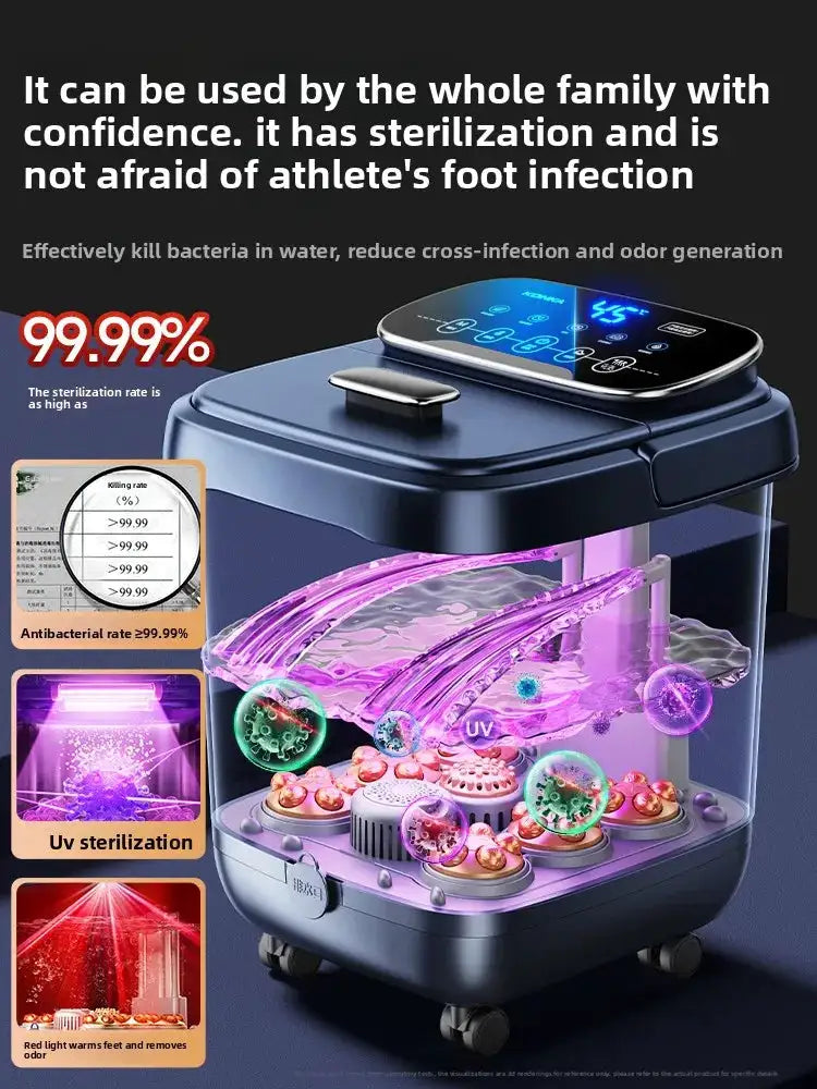 Fully Automatic Heated Foot Bath Tub Constant Temperature Electric Massage & Sterilization Function for Home Use