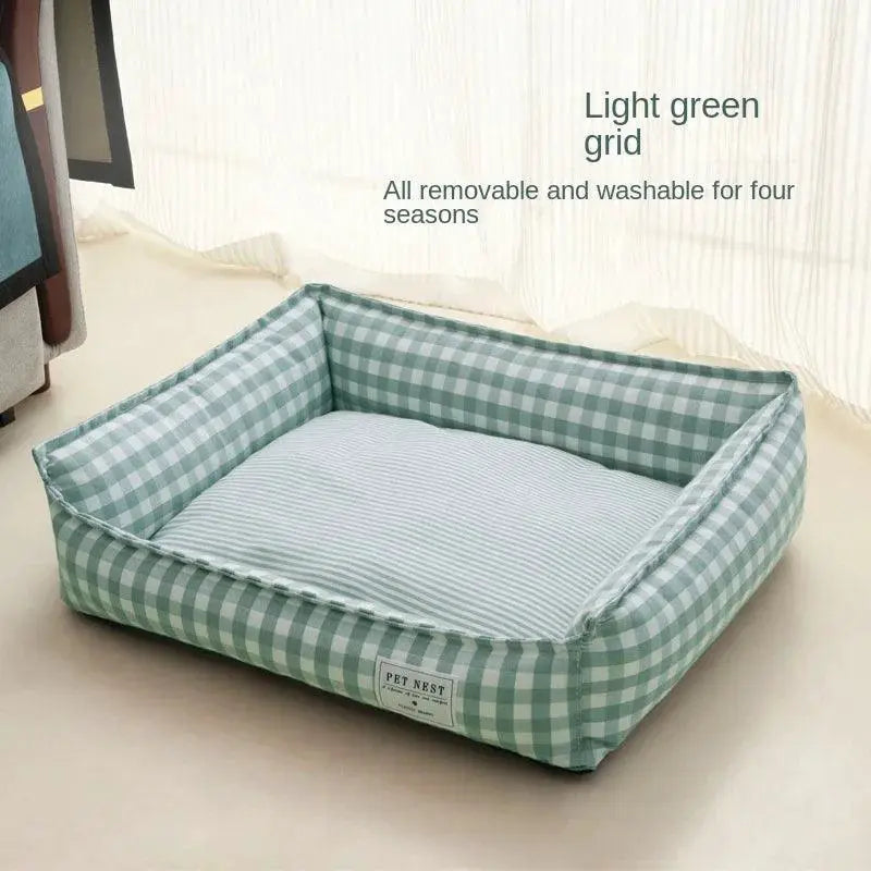 Cozy Square Lattice Pet Bed for Small and Medium Dogs Cats