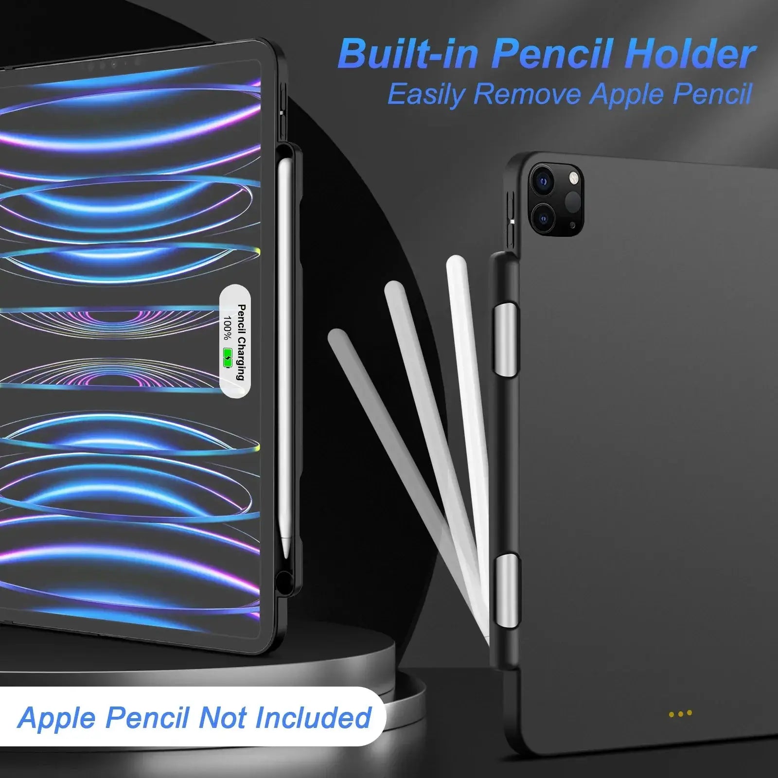 Magnetic Case for iPad Pro 11 13 M4 Air 6 Pencil Holder