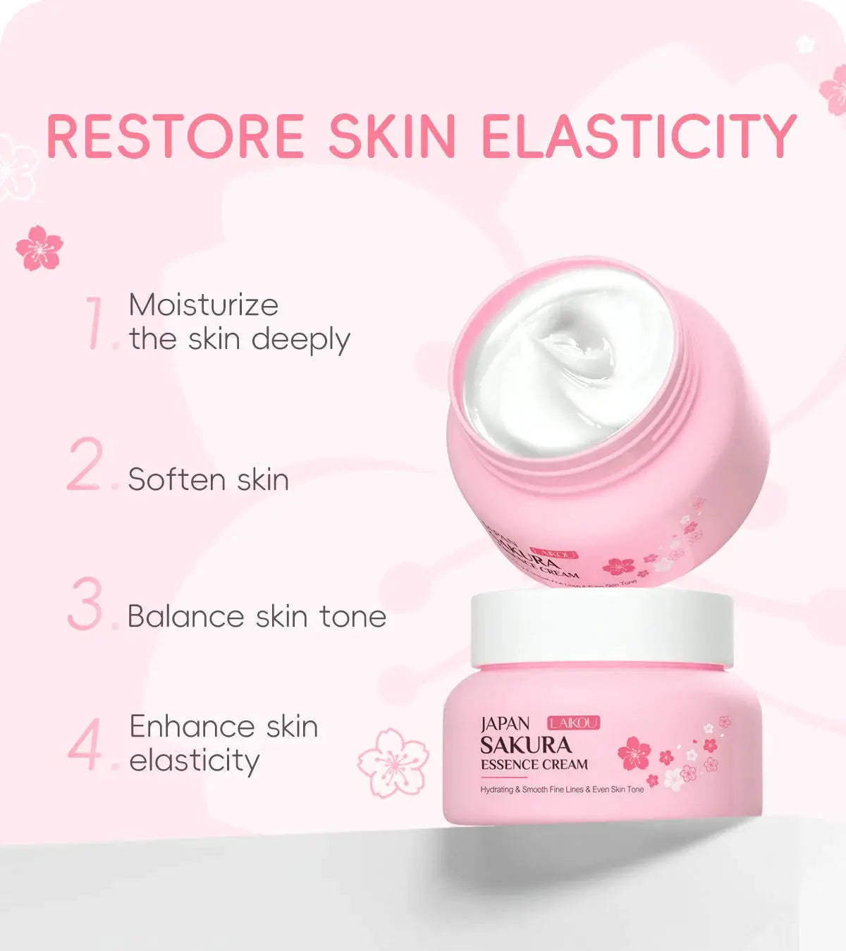 LAIKOU Sakura Hydrating Cream Moisturizer Whitening Nourishing Oil Control Moisturizing Repairing Deep Hydration Winter Skincare