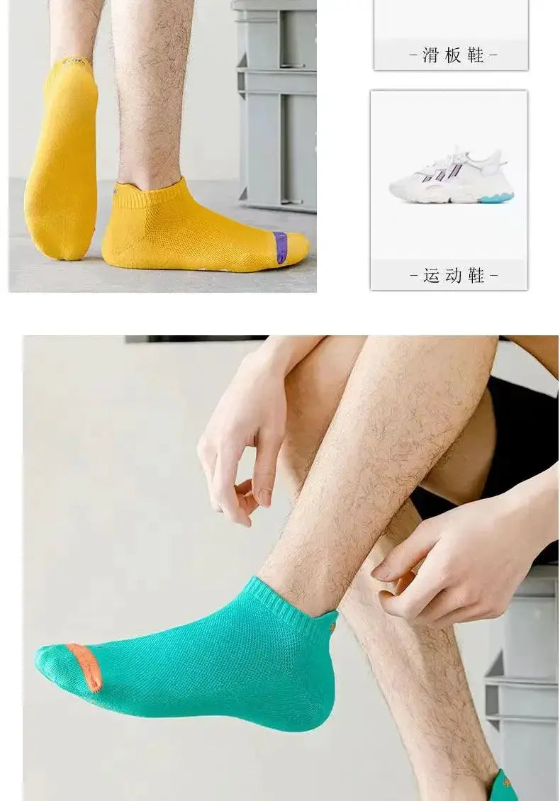 Vibrant No Show Ankle Socks For Men Breathable Comfort