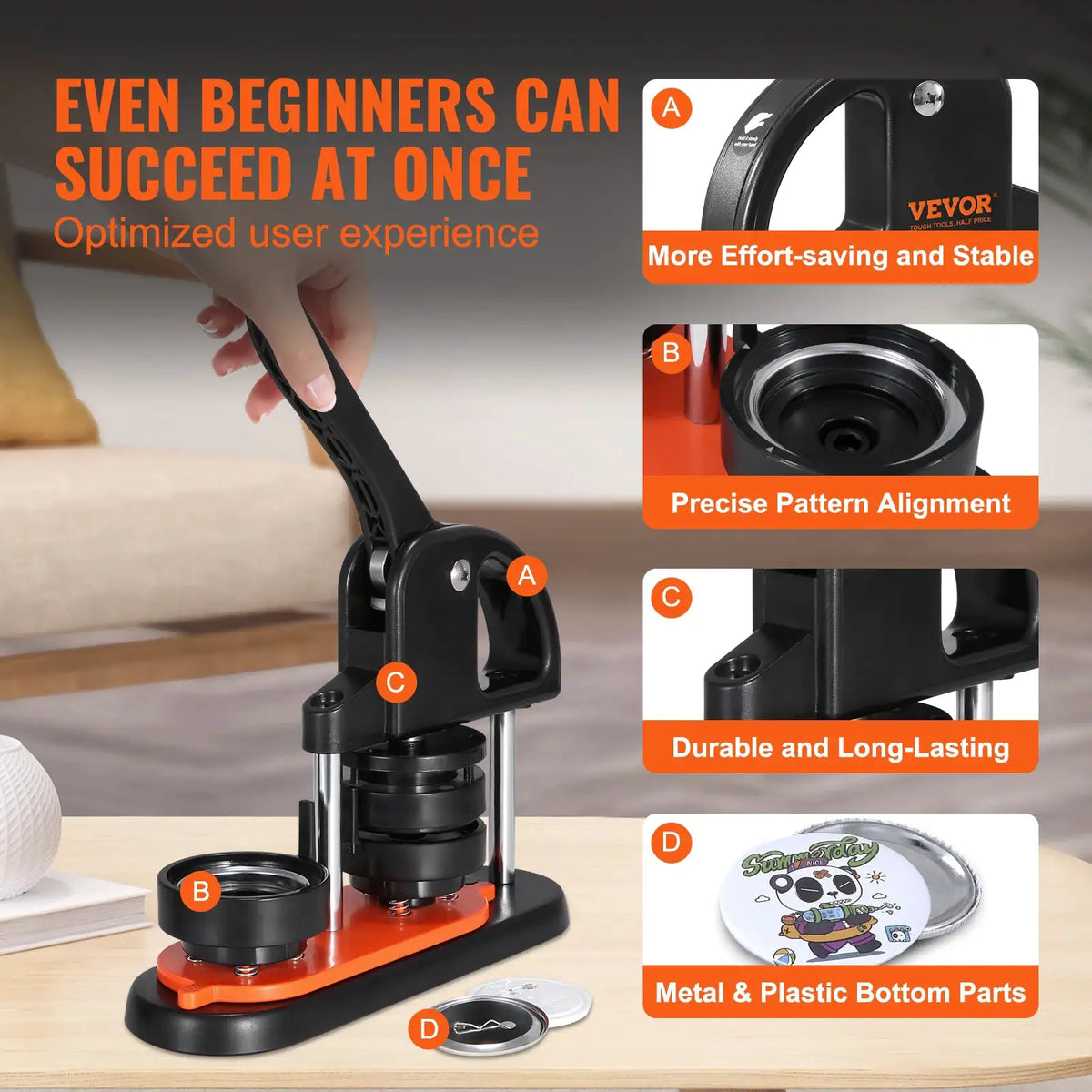 Ergonomic Button Maker Pin Kit — product image 3