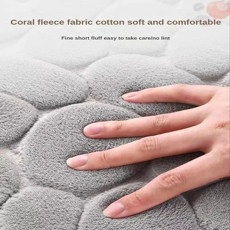 Cobblestone Design 3D Anti Slip Bath Mat Absorbent Carpet