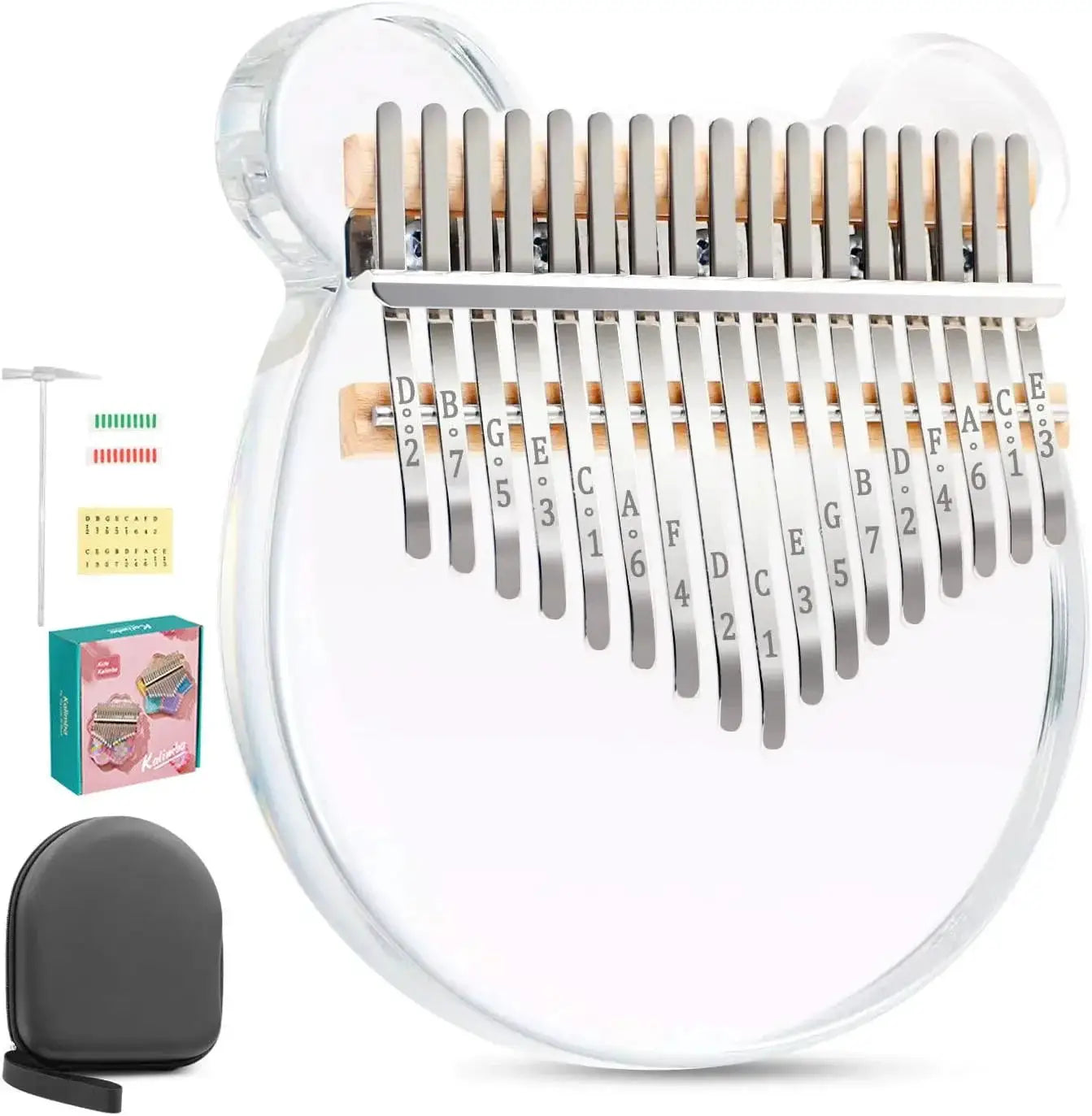 17 Key Acrylic Kalimba Piano Gift for Kids Beginner Friendly