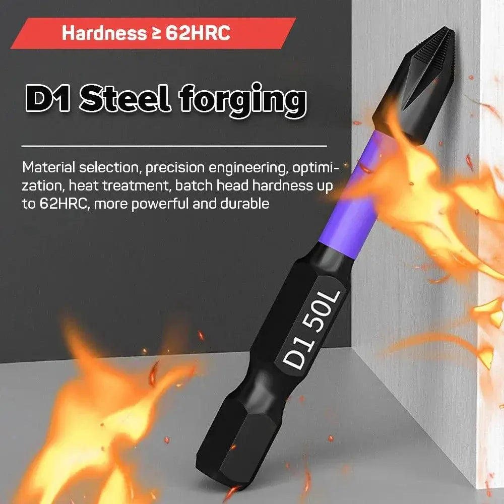 Magnetic Impact Screwdriver Set With Non Slip Cross Bits
