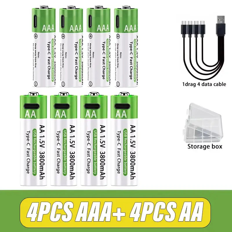AA AAA Rechargeable Batteries - Capacity — product view 18