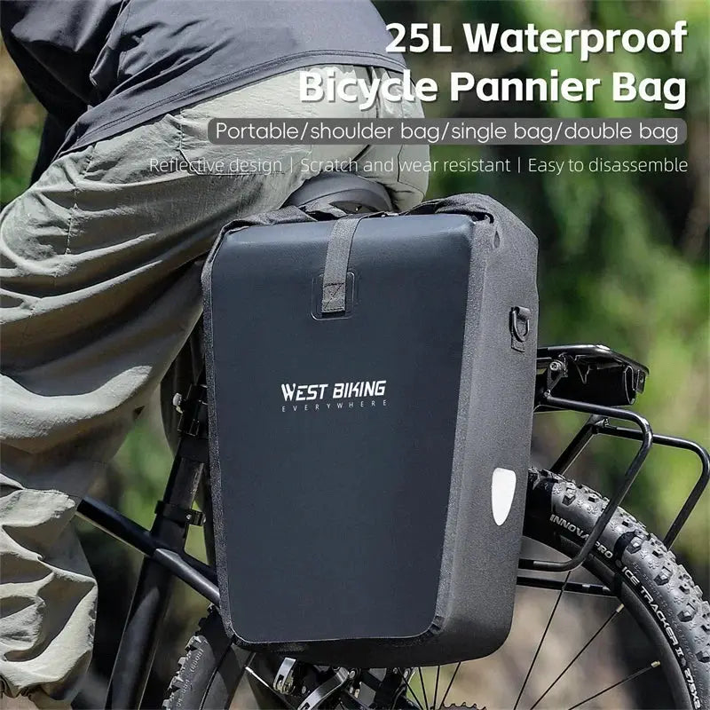 25L Waterproof Cycling Pannier Bag West Biking Backpack