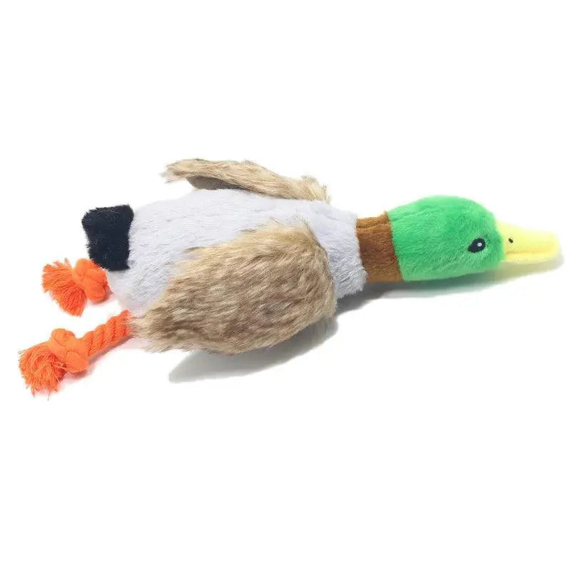 Plush Duck Squeaky Dog Toy With Cleaning Tooth Chew Rope