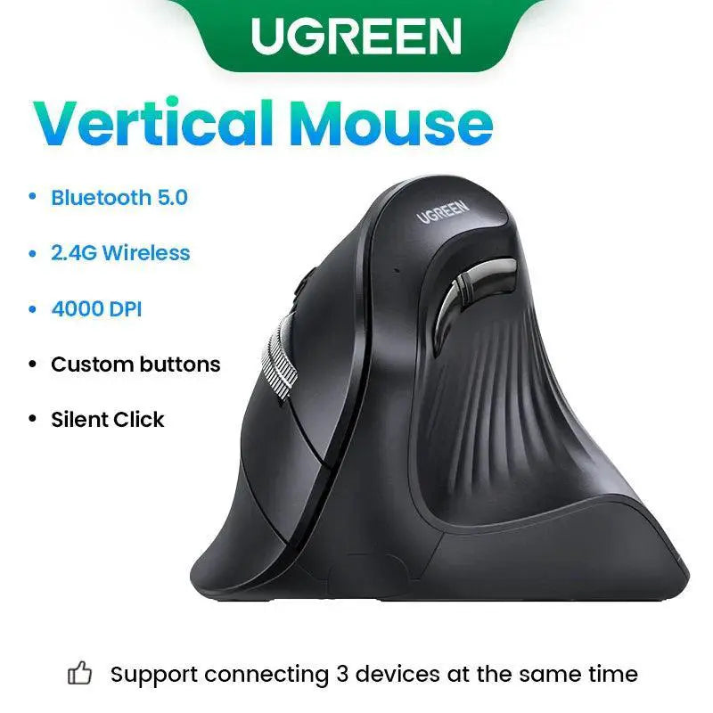 Vertical Wireless Bluetooth Ergonomic Mouse Mute Buttons