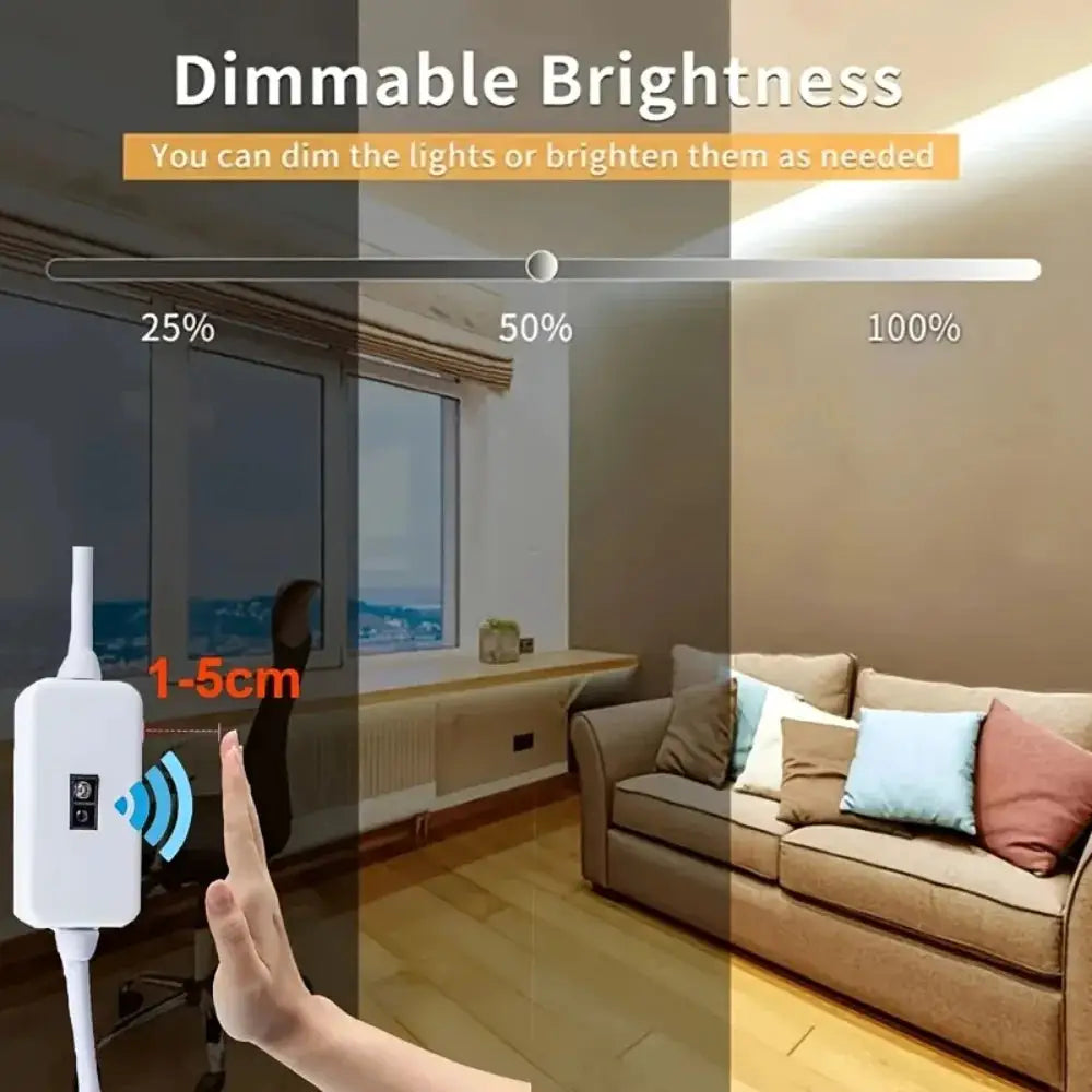 5V LED Light Strip Smart Dimmer Gesture Sensor Switch Control Easy to Install Suitable For Living Room,Cupboard,Bedroom Lighting