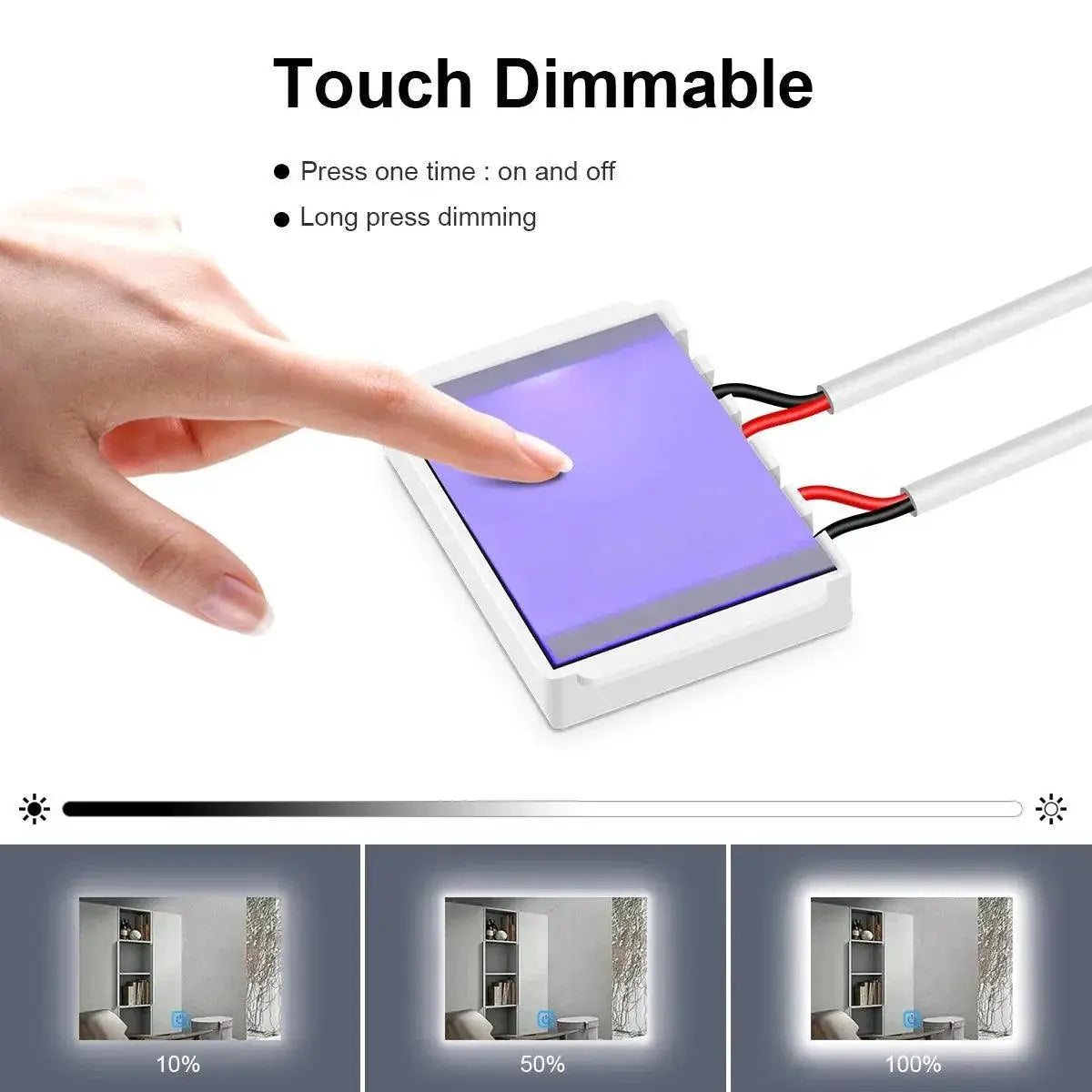 Smart Glass Compatible Bathroom Lighting Switch Elevate