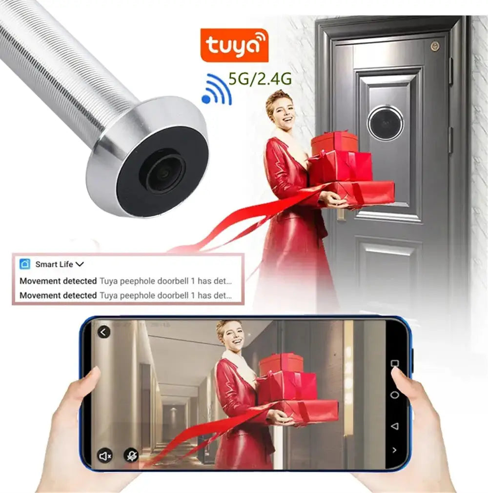 15.8mm Night IR Smallest 5G Wifi Tuya Video Peephole Wifi Camera Motion Detection Door Viewer Video-eye Wireless Home Security