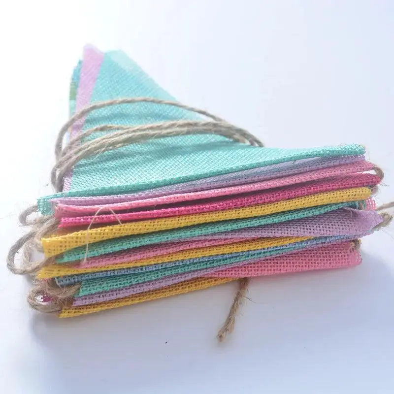 Colorful Imitation Linen Pennant Banner For Festive Decor